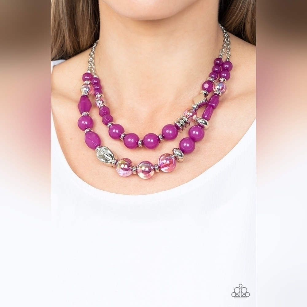 Purple iridescent necklace